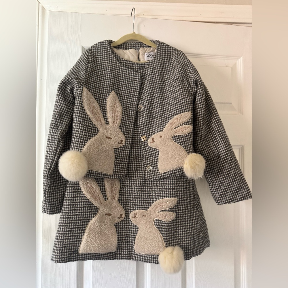 KISSING BUNNIES GINGHAM DRESS & JACKET